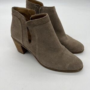 Lucky Brand Ponic Ankle Boots, Women’s Size 9M, Beige Suede